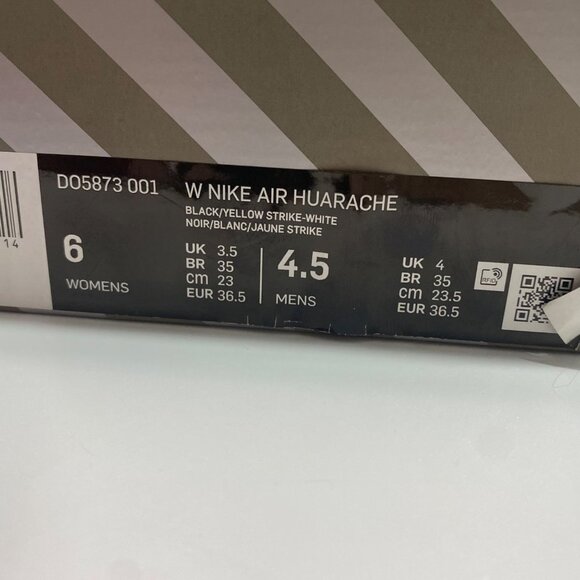 Nike Air Huarache Run Go The Extra Smile Black Yellow Women's Size 6 - Picture 8 of 8